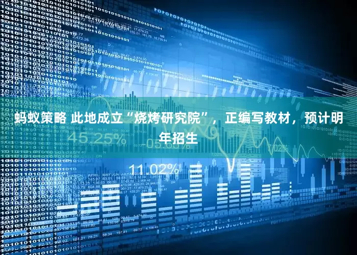 蚂蚁策略 此地成立“烧烤研究院”，正编写教材，预计明年招生